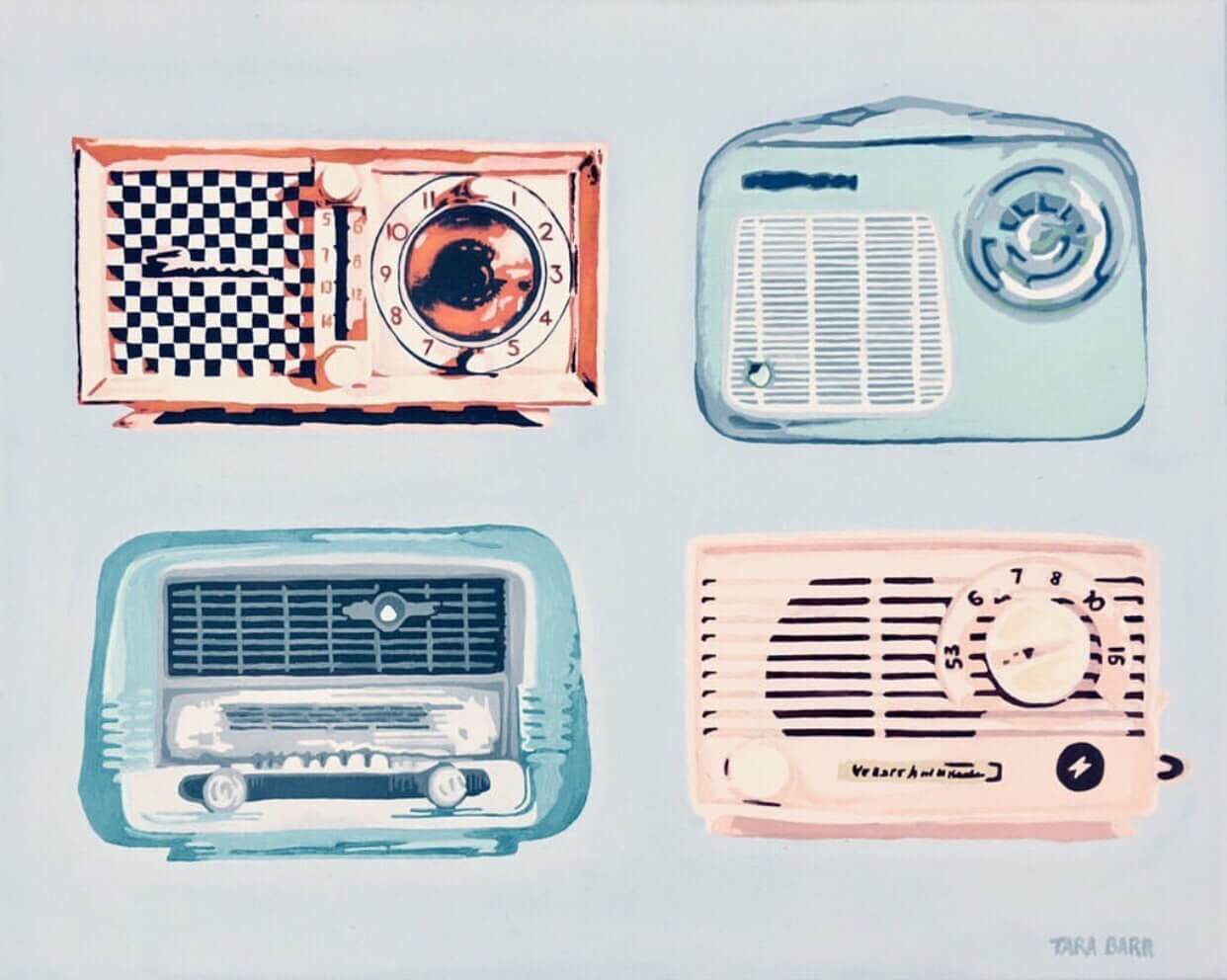 Painting of retro radios