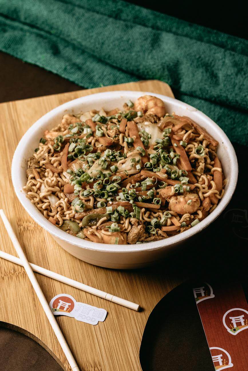noodle dish in a bowl
